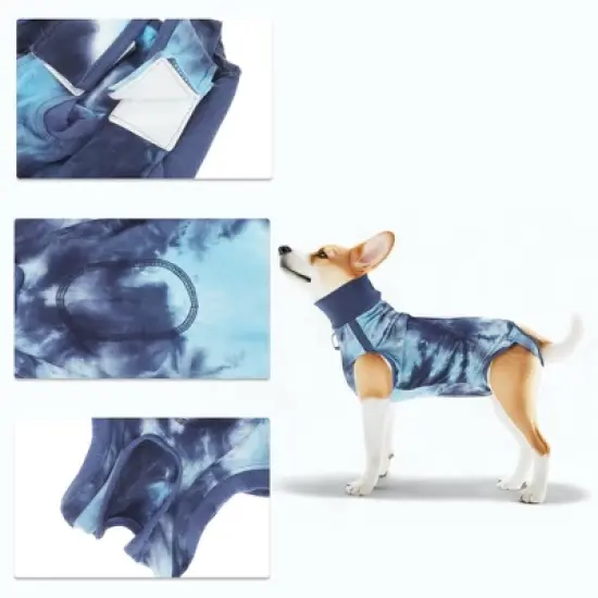 Unique Bargains Recovery Suit for Dogs Blue 1 Pc image {3}