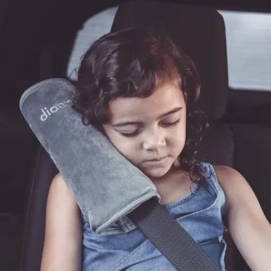 Diono Seat Belt Pillow for Kids, Car Seat Belt Cover, Travel Pillow for Head, Neck, Shoulder, Gray image {2}