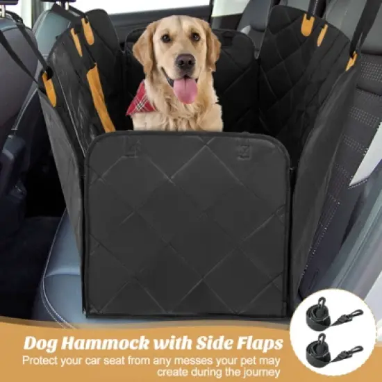 Costway Dog Car Seat Cover for Back Seat w/ Mesh Windows Waterproof & Scratch-proof image {3}