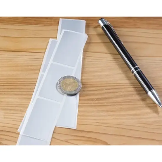 Juvale 300 Pack Metallic Silver Scratch Off Stickers, Self Adhesive DIY Rectangle Labels, 2 x 1 in image {1}