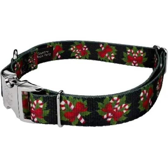 Country Brook Petz Premium Black Candy Cane Dog Collar image {1}