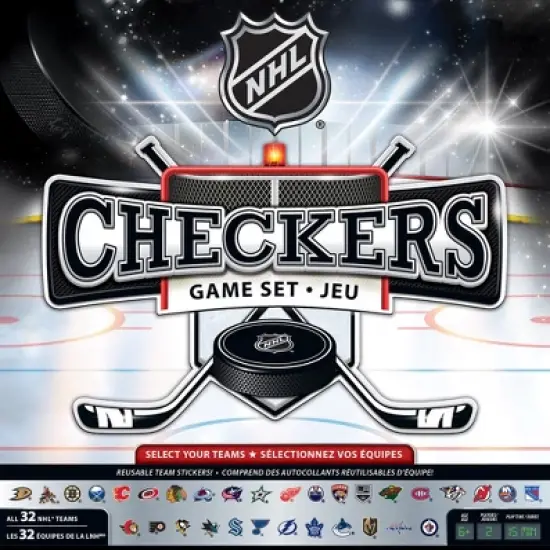MasterPieces Officially licensed NHL League-NHL Checkers Board Game for Families and Kids ages 6 and Up image {1}