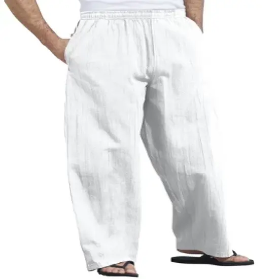 KS Island by KingSize Men's Big & Tall Elastic Waist Gauze Cotton Pants image {4}
