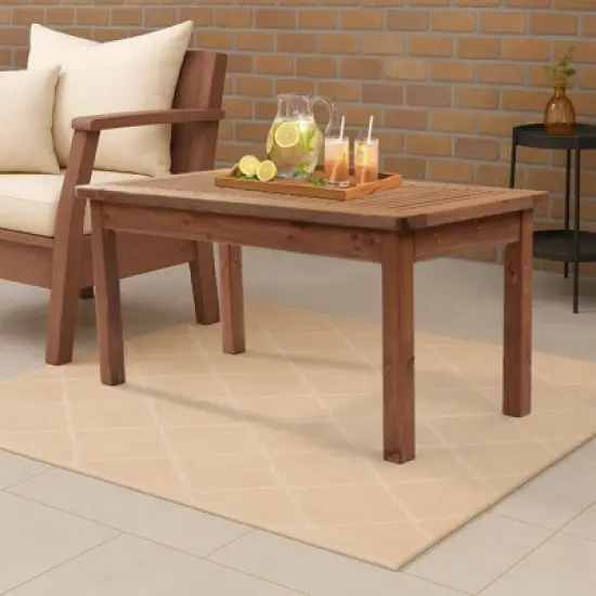 Karl Home Patio Dark Brown Wood Table image {5}