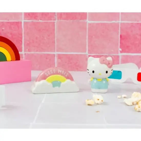 Silver Buffalo Sanrio Hello Kitty and Rainbow Ceramic Salt and Pepper Shaker Set image {3}
