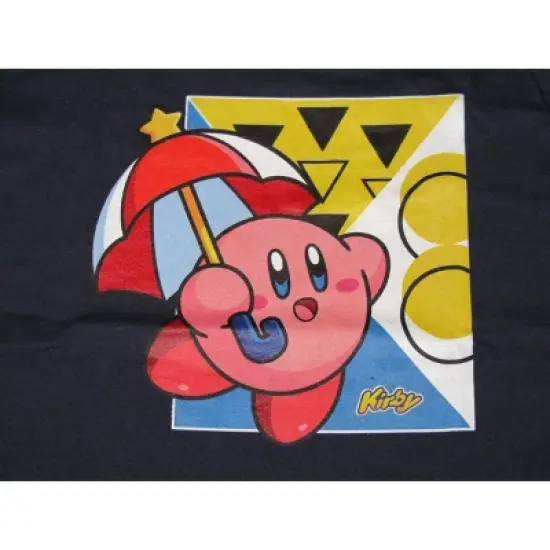 Kirby Parasol Food Collage Boy's Navy Blue Tshirt image {1}