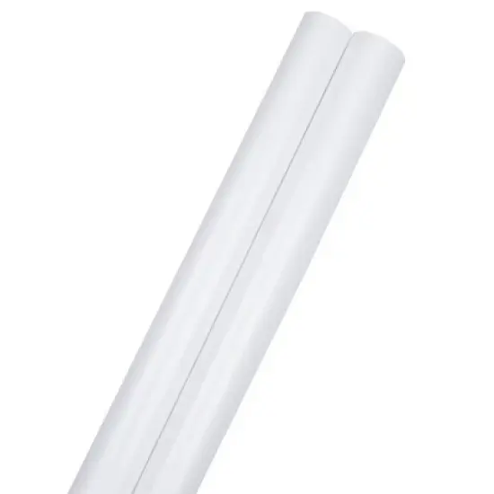 JAM PAPER Bright White Glossy Gift Wrapping Paper Roll - 2 packs of 25 Sq. Ft.: Thick Solid White for All Occasions image {1}