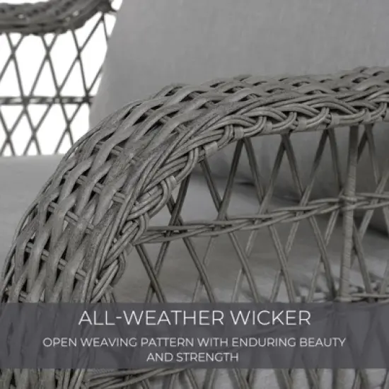 GRANDPATIO Polyethylene (PE) Wicker 5 - Person Seating Group with Cushions image {5}