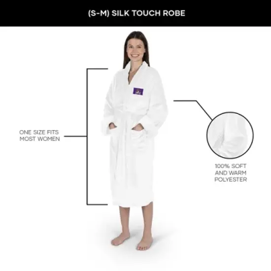 NCAA East Carolina Pirates White Out Silk Touch Robe Small/Medium image {4}