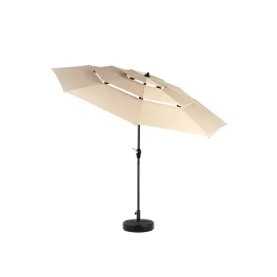 10FT 3-Tier Auto-Tilt Outdoor Umbrella, Aluminum Patio Table Umbrella for Market, Pool, Deck (Base Not Included) - Maison Boucle image {4}