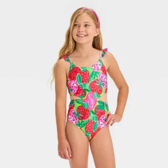 Girls' 'Berry Sweet' Fruit Printed One Piece Swimsuit - Cat & Jack&trade; image {3}