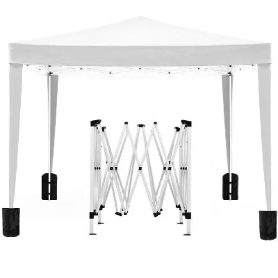 Canopy Tent 10'x10' Pop Up Canopy Tent With 4 Removable Sidewalls, Outdoor Party Canopies With 4 Weight Bags & Carry Bag For Garden Wedding Camping image {3}