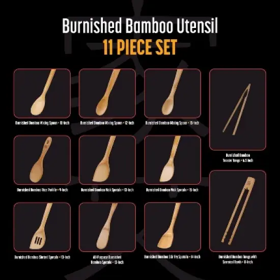 Joyce Chen 11 Piece Burnished Bamboo Utensil Set image {9}