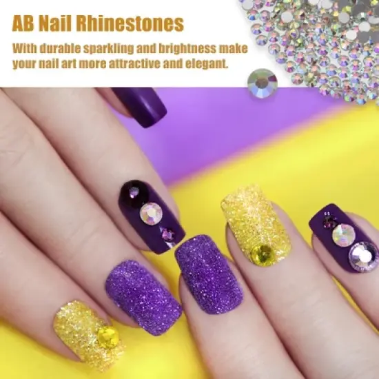 Unique Bargains Flatback Nail Glass Rhinestones 1 Pack image {1}