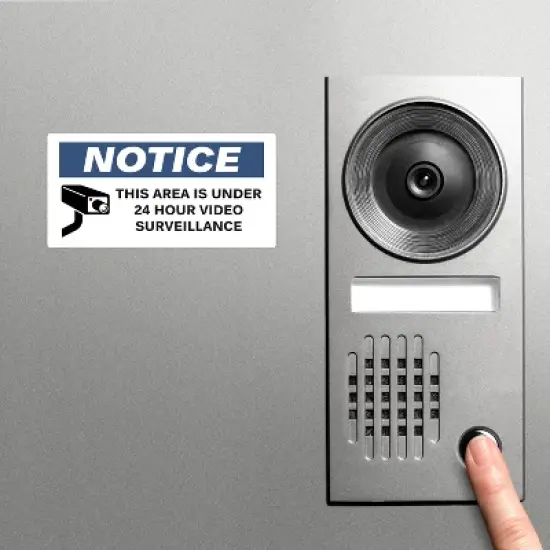 Avery 24 Hour Video Surveillance Notice Labels, Waterproof, UV Resistant, Preprinted, 2" X 4", 20 Labels image {2}