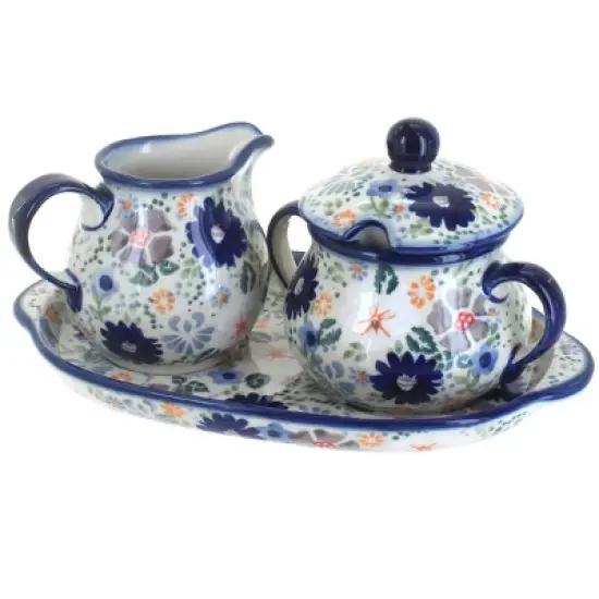 Blue Rose Polish Pottery K091 Manufaktura Cream & Sugar Set image {5}