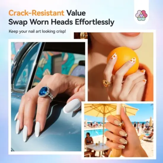 Saviland Clear Silicone Nail Stamper Heads, 6pc Short & Long Jelly French Tip Stampers for Manicure Tools, Crack-Resistant image {6}