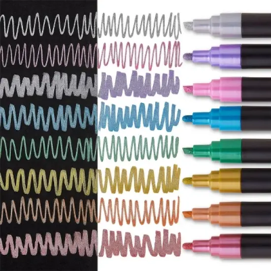 KINGART Liquid Chalk Markers, 8 Metallic Colors image {4}