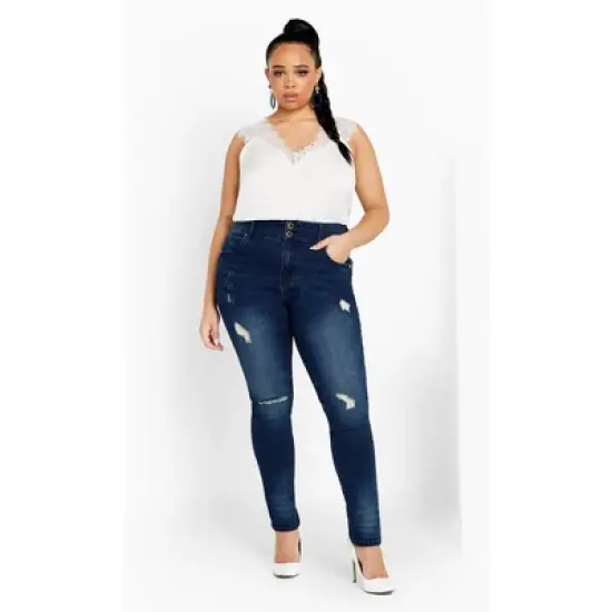 Women's Plus Size Harley Sweetheart Jean - Dark Denim | CITY CHIC image {5}