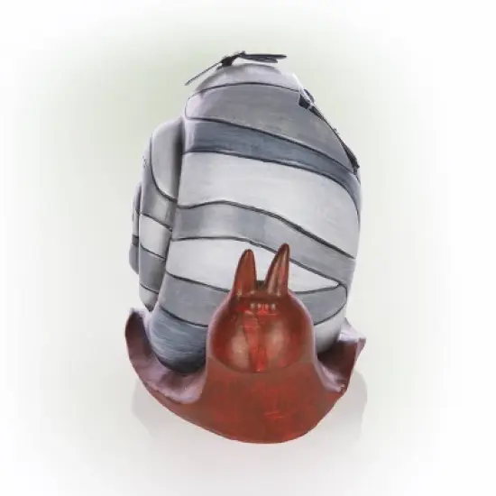 7" "Create" Snail Statue with Solar-Powered LED Light Heathered Gray/White/Copper - Alpine Corporation image {3}