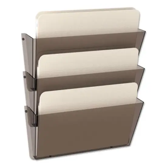 deflecto Unbreakable DocuPocket Wall File, 3 Sections, Letter Size, 14.5" x 3" x 6.5", Clear, 3/Pack image {5}