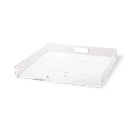 RUSSELL + HAZEL Acrylic Tray: Clear Desk Organizer, 16x16 Document Holder, Office Supplies image {3}