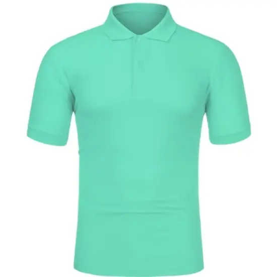 Lars Amadeus Men's Summer Solid Polo Shirts Short Sleeve Golf Performance Polo T Shirts image {18}