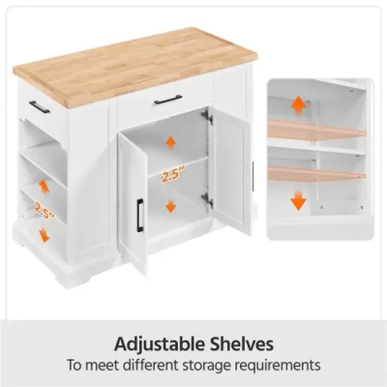 Yaheetech 36&Prime; H Wooden Kitchen Island Modern Storage Cabinet with Drawer image {3}