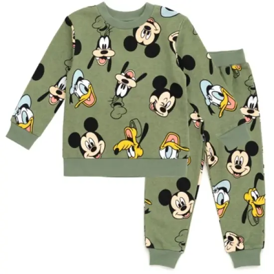 Disney Mickey Mouse Goofy Donald Duck Pluto Fleece Pullover T-Shirt and Pants Toddler image {16}