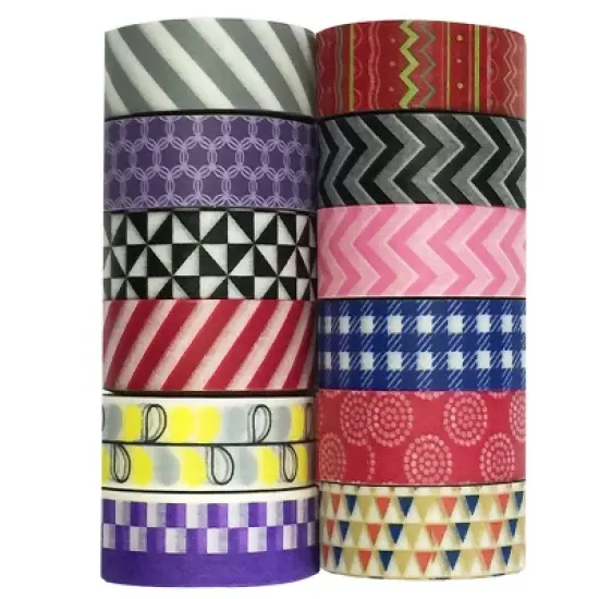 Wrapables Washi Masking Tape Collection, Set of 12 WPSET04 image {3}