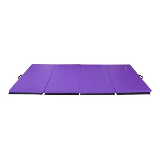 BalanceFrom Fitness GoGym 120x48in Extra Thick Anti Tear High Density All Purpose Aerobic Gymnastics Mat with Velcro Carrying Handles, Purple (6 Pack) image {2}