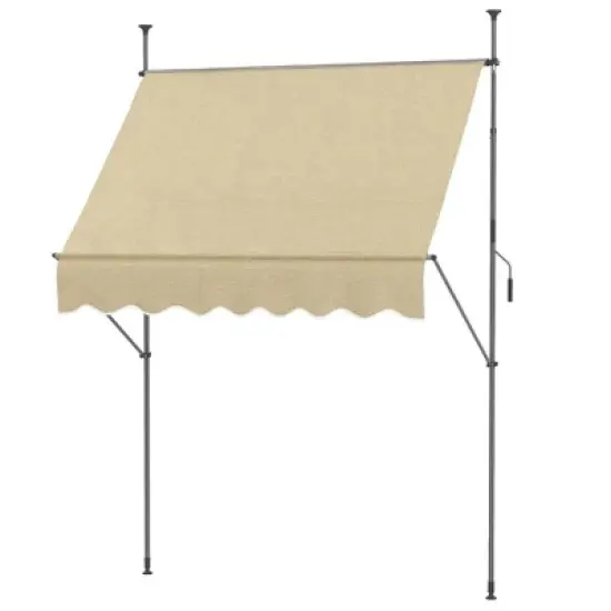 Resenkos Patio Awning, Outdoor Sun Shade Shelter Cover Awnings,6.5' x 4' Manual Retractable Awning, Non-Screw Patio Awning, UV Resistant, image {10}