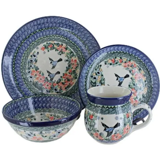 Blue Rose Polish Pottery Ceramika Artystyczna Dinnerware (4 PC) image {23}