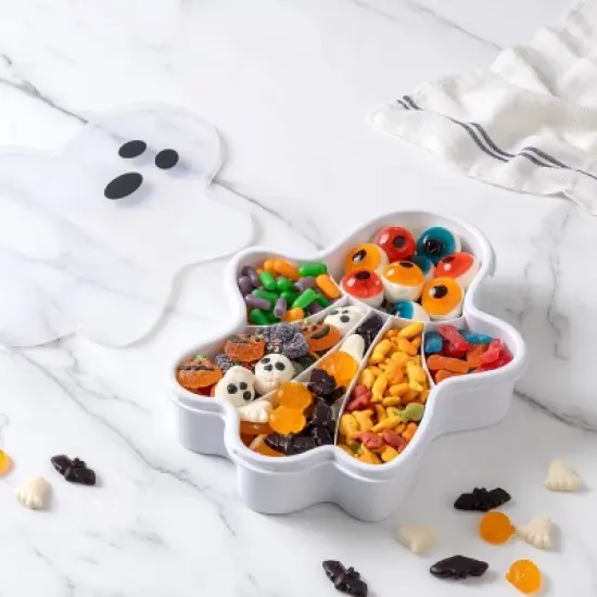 Cook With Color Figural Ghost Halloween Snackle Box Food Storage Container image {1}