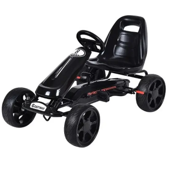 Costway Go Kart Kids Ride On Car Pedal Powered 4 Wheel Racer Stealth Outdoor Toy image {10}