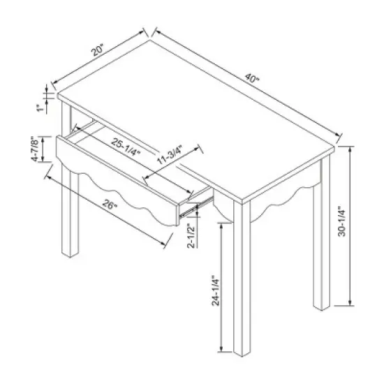 Wavy Writing Desk with Drawer Natural - Room Essentials&trade; image {6}