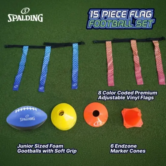 Spalding 15 Piece Flag Football Set - Complete Game Kit for All Ages image {1}