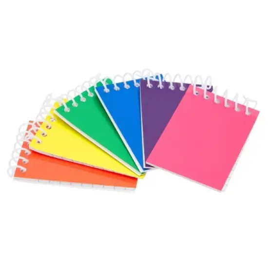 Blue Panda 24 Pack Mini Notepads, Rainbow Colored Notepads Bulk for Note Taking, Top Spiral, Lined Pages (6 Colors, 2.25 x 3.5 In) image {4}