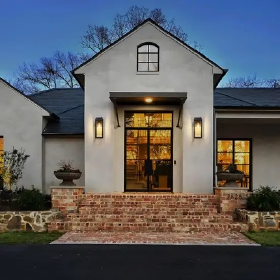 C Cattleya 14 in. 1-Light Matte Black Dusk to Dawn Outdoor Wall Lantern Sconce with Cylinder Clear Glass Shade (2-Pack) image {4}