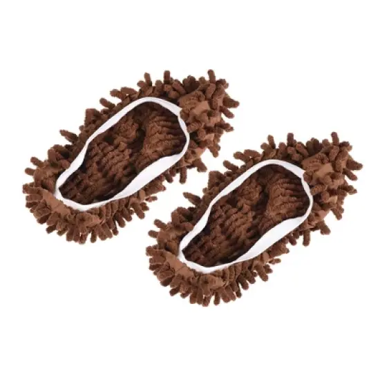Unique Bargains Washable Cleaning Shoes Cover Multifunction Chenille Duster Mop 2 Pcs image {4}