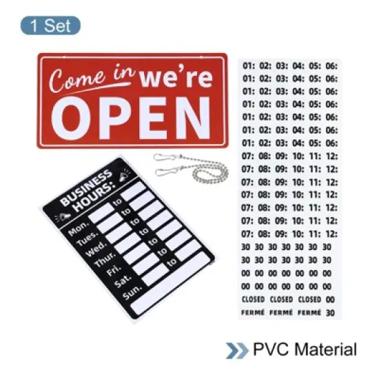 Unique Bargains PVC Self-Adhesive Waterproof Store Shop Business Hour Sign 1 Set image {2}