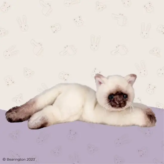Bearington Cleo Plush Stuffed Animal Siamese Cat, Kitten 15 Inch image {1}