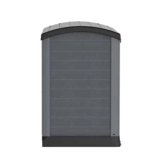 Duramax CedarGrain StoreAway 1200L Capacity Outdoor Deck and Garden Storage Box with Panel Doors & Arc Lid for Patios, Pool Areas, & Driveways, Grey image {2}
