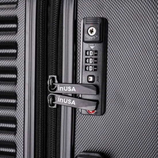 InUSA Ally Lightweight Hardside Large Checked Spinner Suitcase image {6}