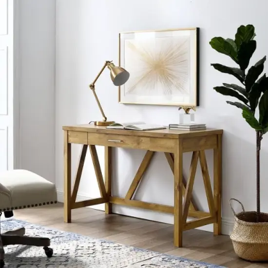 Taylen A Frame Transitional 1 Drawer Writing Desk - Saracina Home image {1}