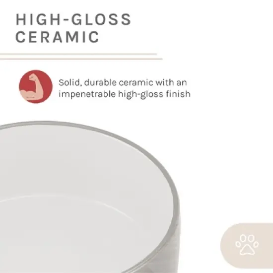 Coco Single Pet Bowl with Wood Stand 5.11 in Light Gray image {7}