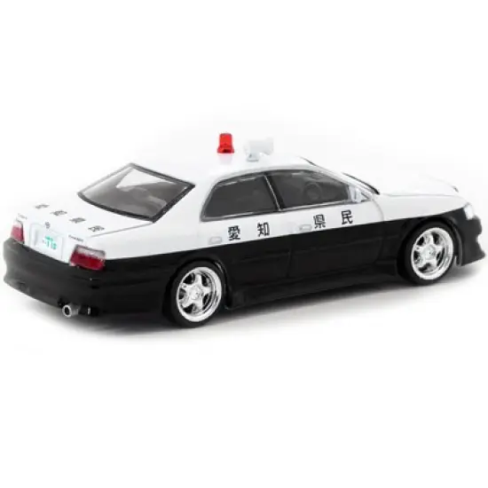 Toyota Vertex Chaser JZX100 RHD Japanese Police Black and White "Global64" Series 1/64 Diecast Model Car by Tarmac Works image {2}
