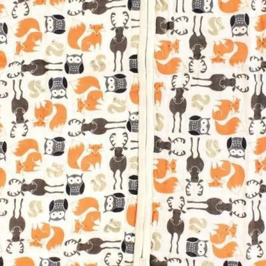 Hudson Baby Infant Boy Muslin Cotton Sleeveless Wearable Sleeping Bag, Sack, Blanket, Forest image {2}