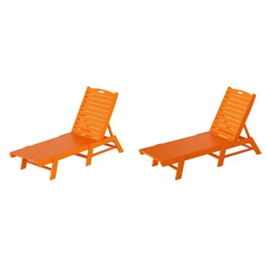 WestinTrends Poly Reclining Outdoor Patio Chaise Lounge Chair Adjustable (Set of 2) image {16}