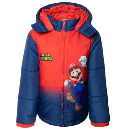 SUPER MARIO Nintendo Mario Princess Peach Yoshi Puffer Jacket Toddler image {7}